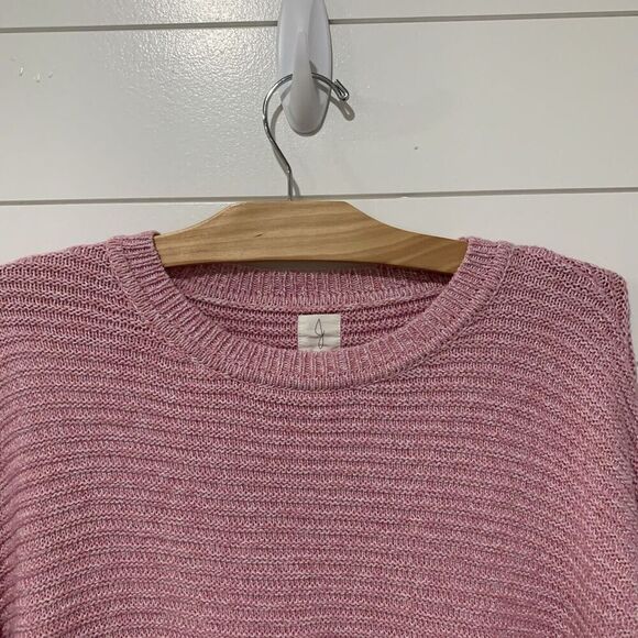 Joie | Sweater Pink Pullover Crewneck Button Detail- Size Large - Picture 2 of 9